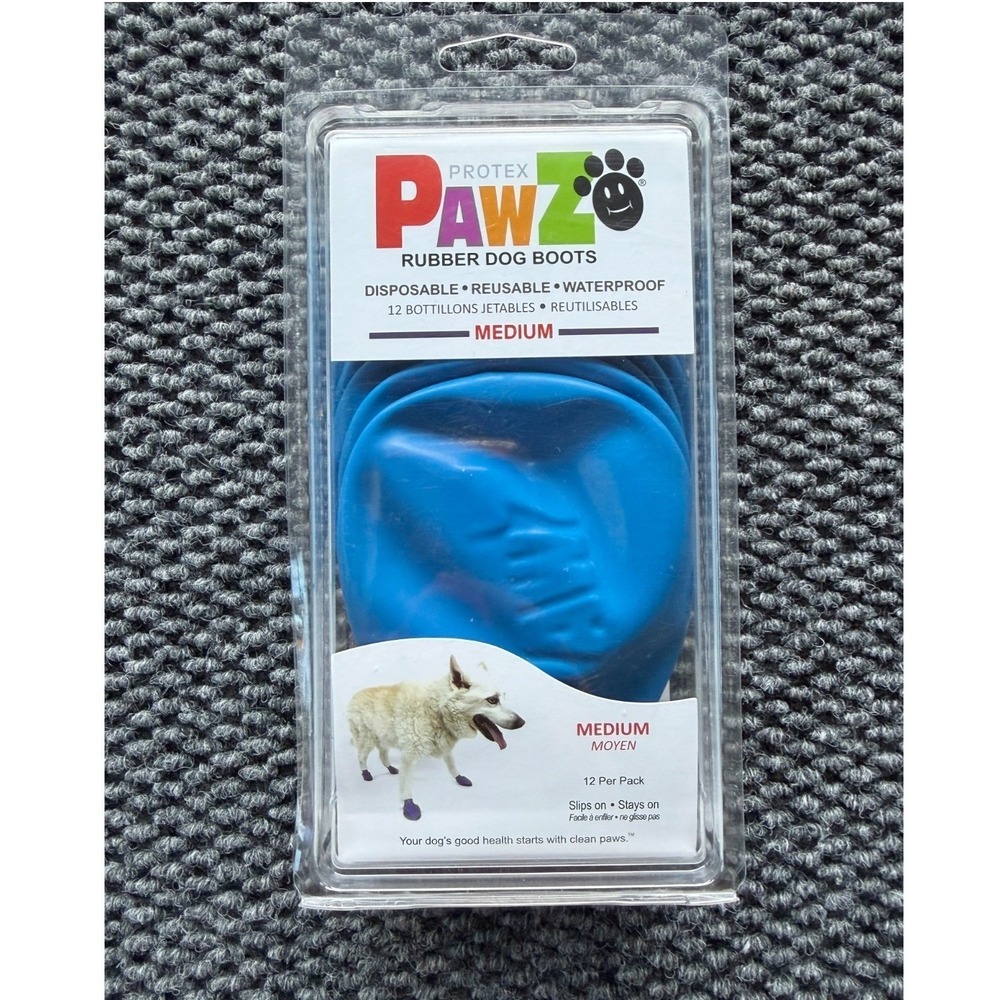 New Protex PawZ Rubber Dog Boots Disposable Waterproof Pack Of 12 Size Medium